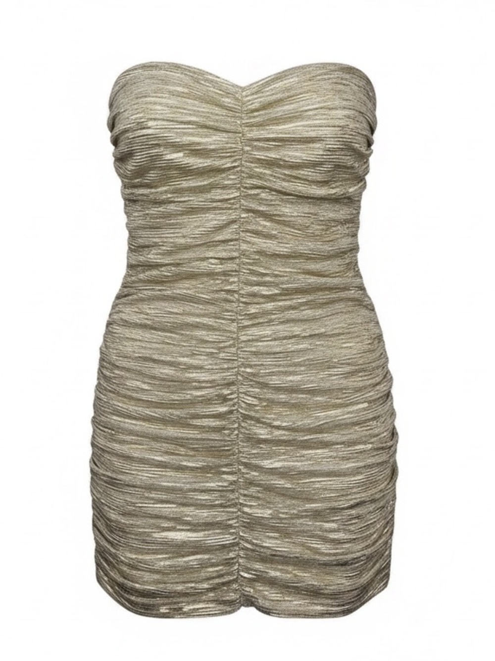 Guess Solane Gilded Dress Gold Multi Side Rushing Size 14